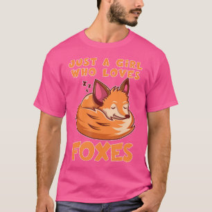 Bara en flicka som Kärlek Foxes Kawaii Cute Funny T Shirt