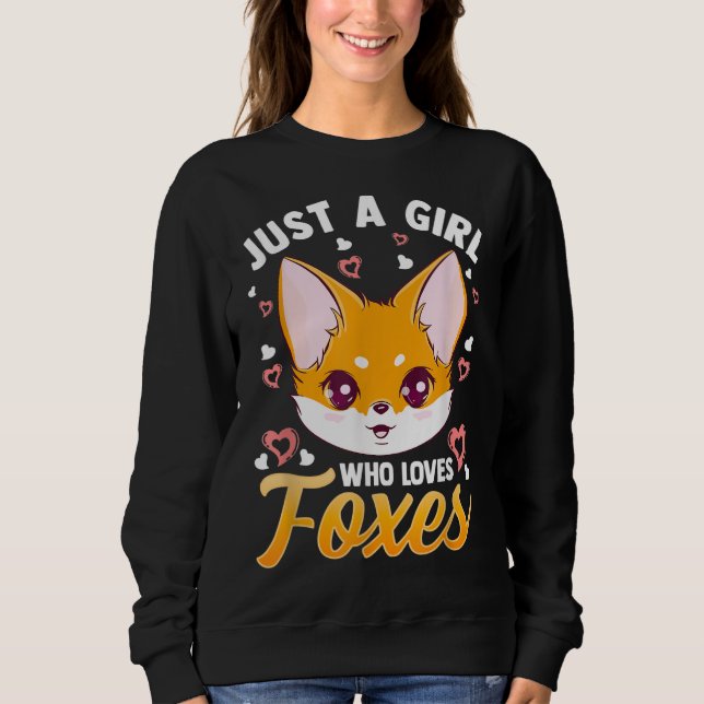 Bara en flicka som Kärlek Foxes Kids Girls Cute Fo T Shirt (Framsida)