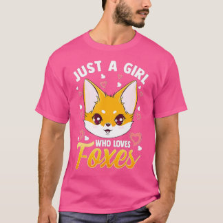 Bara en flicka som Kärlek Foxes Kids Girls Cute Fo T Shirt