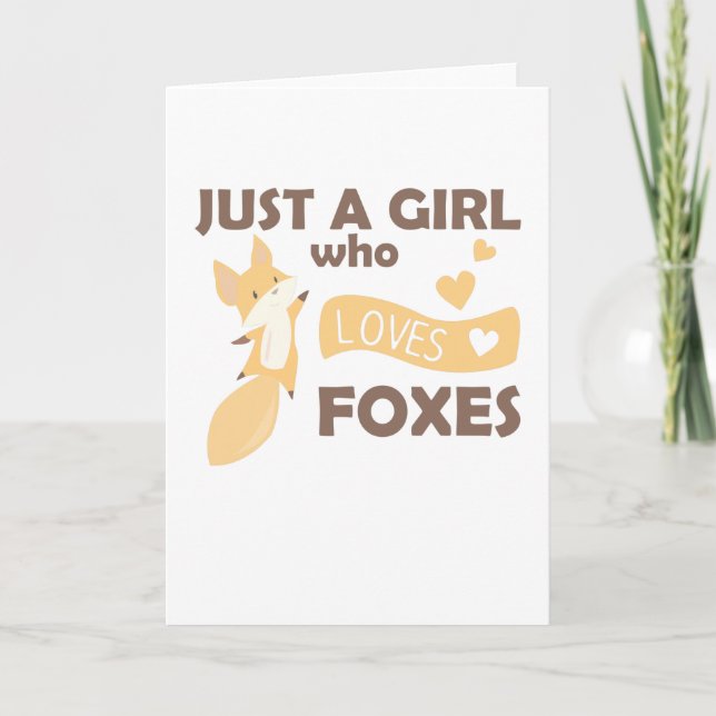 Bara en flicka som Kärlek Foxes Sweet Hearts Kort (Framsida)
