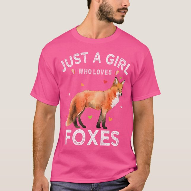 Bara en flicka som Kärlek Foxes T Shirt (Framsida)