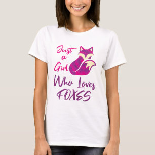 Bara en flicka som Kärlek Foxes Watercolor Fox T Shirt