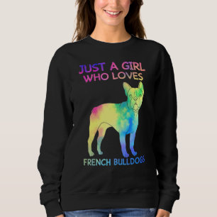 Bara en flicka som Kärlek Fransk Bulldog Rolig hun T Shirt
