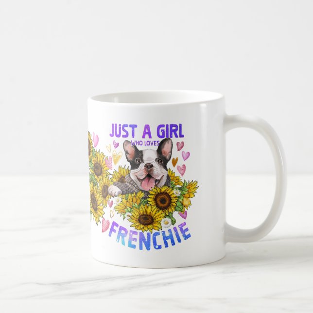 Bara en flicka som Kärlek Frenchie Fransk Bulldog  Kaffemugg (Höger)