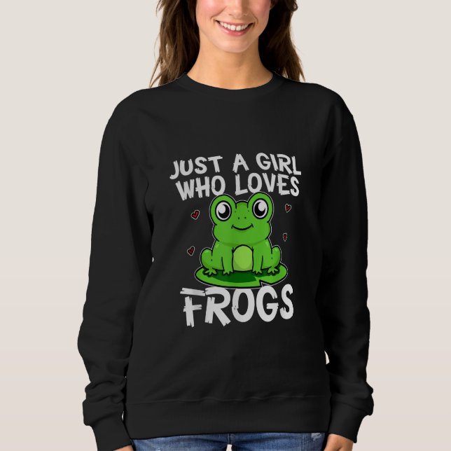 Bara en flicka som Kärlek Frogs | Cute Grönt Frog  T Shirt (Framsida)