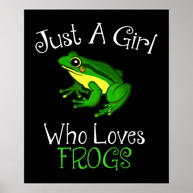 Bara en flicka som Kärlek Frogs Funny Frog Älskare Poster (Framsidan)