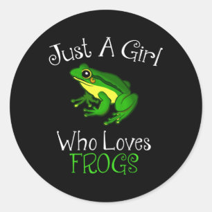 Bara en flicka som Kärlek Frogs Funny Frog Älskare Runt Klistermärke