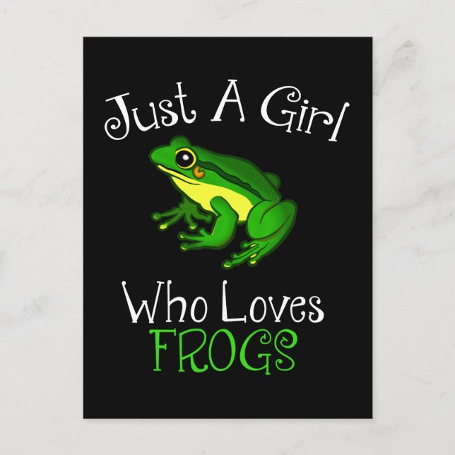 Bara en flicka som Kärlek Frogs Funny Frog Älskare Vykort (Framsida)