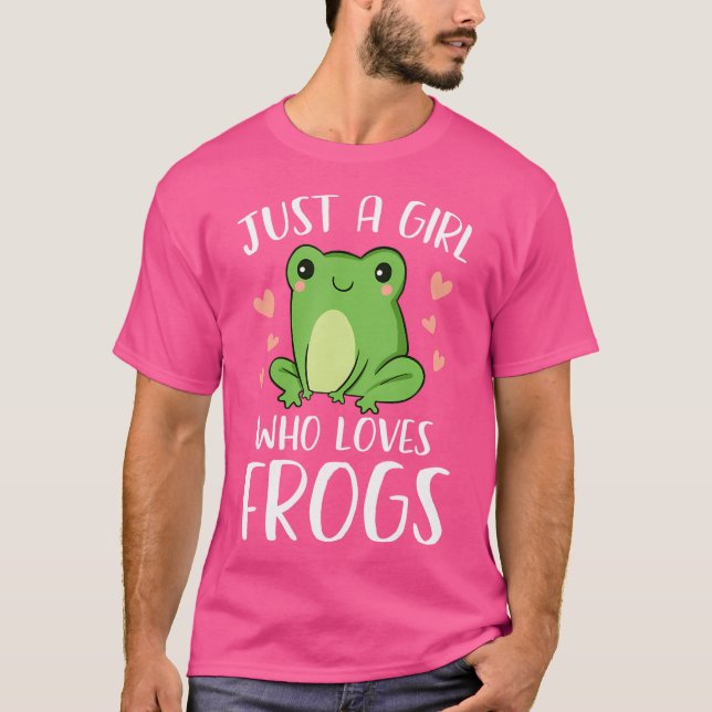 Bara en flicka som Kärlek Frogs Funny Frog Amphibi T Shirt (Framsida)