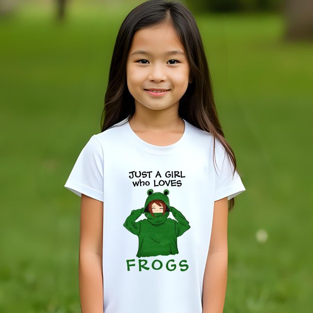 Bara en flicka som Kärlek Frogs Grönt Frog T Shirt (Skapare uppladdad)