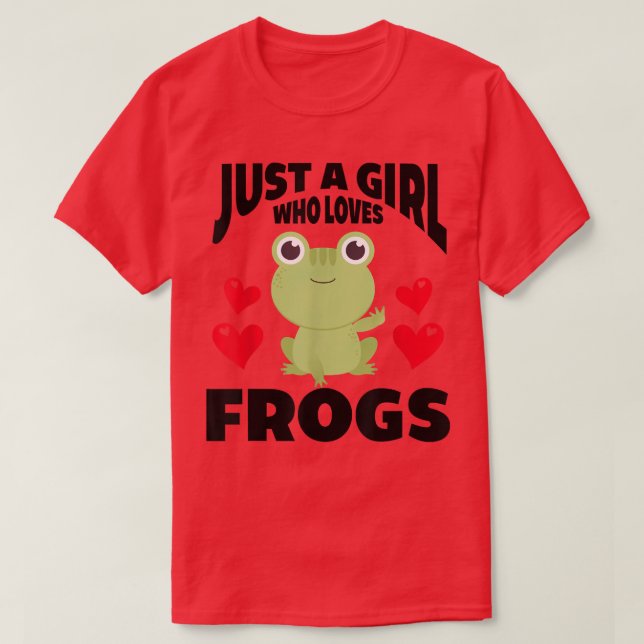 Bara en flicka som Kärlek FrogsCute Grönt Frog Cos T Shirt (Design framsida)