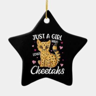 Bara en flicka som kärlek fuskar. | cheetah-gåva julgransprydnad keramik
