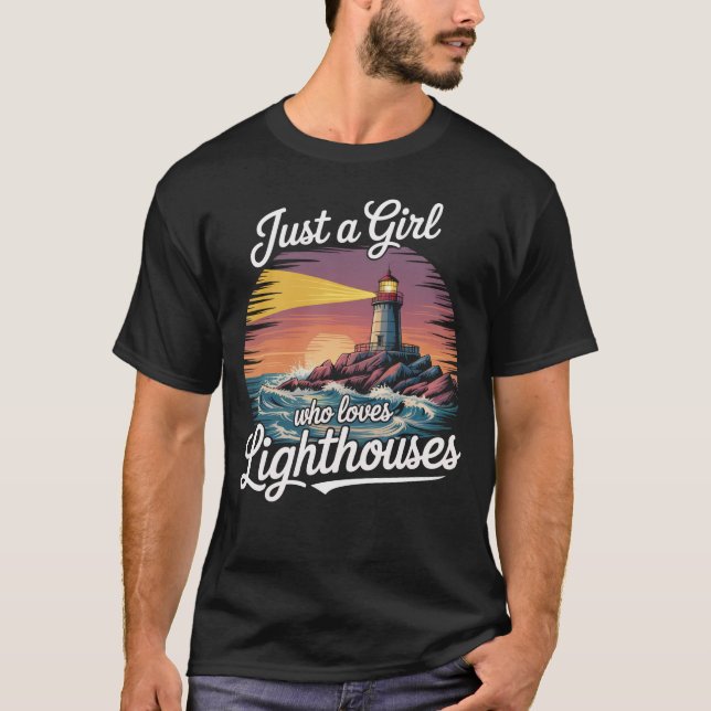 Bara en flicka som Kärlek fyr T Shirt (Framsida)