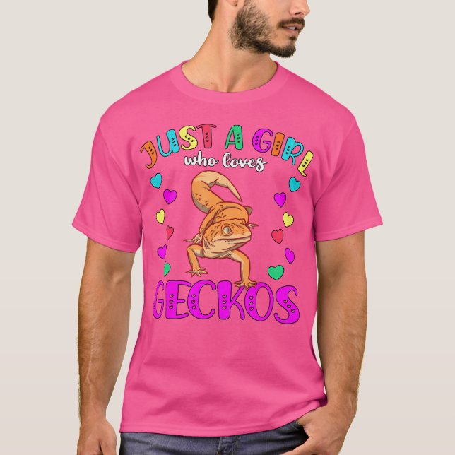 Bara en flicka som Kärlek Geckos T Shirt (Framsida)