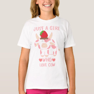 Bara en flicka som Kärlek ger Cows Cute Strawberry T Shirt