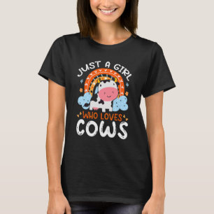 Bara en flicka som Kärlek ger cute Cow Flowers Rai T Shirt