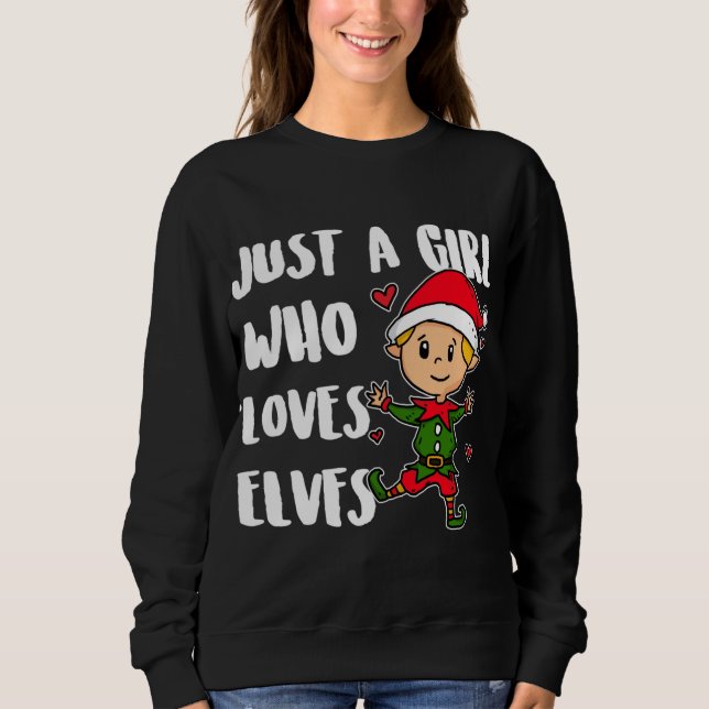 Bara en flicka som Kärlek ger Cute Jul Elf Cos T Shirt (Framsida)