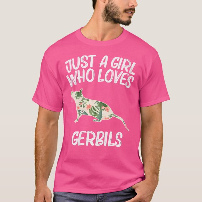 Bara en flicka som Kärlek Gerbils for Women Gnawer T Shirt (Framsida)