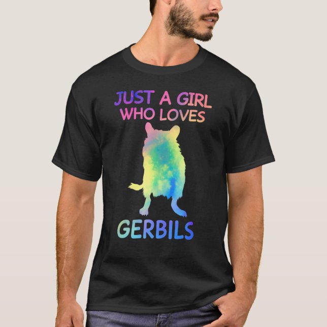 Bara en flicka som Kärlek Gerbils Funny Gerbil Äls T Shirt (Framsida)