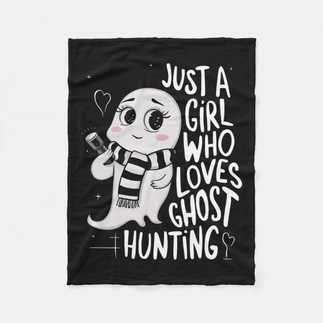 Bara en flicka som Kärlek Ghost Hunting Funny Ghos Fleecefilt (Framsidan)