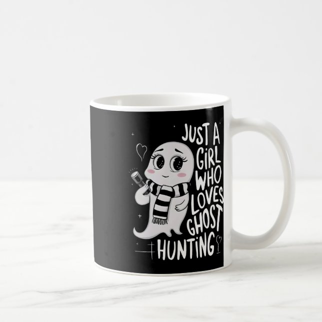 Bara en flicka som Kärlek Ghost Hunting Funny Ghos Kaffemugg (Höger)