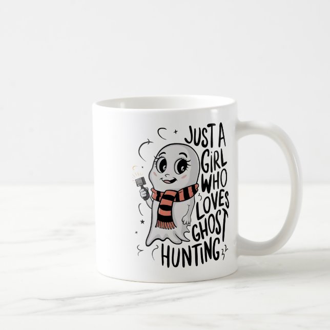 Bara en flicka som Kärlek Ghost Hunting Funny Ghos Kaffemugg (Höger)