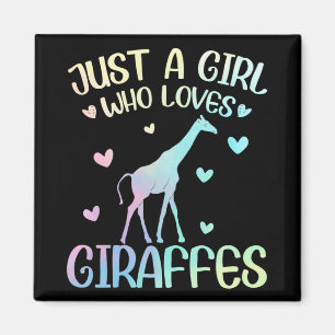 Bara en flicka som Kärlek Giraffe Magnet
