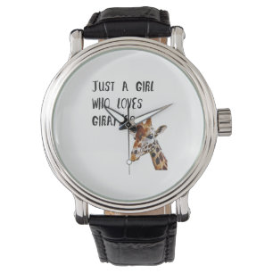 Bara en flicka som Kärlek Giraffes Cute Animal Gir Armbandsur