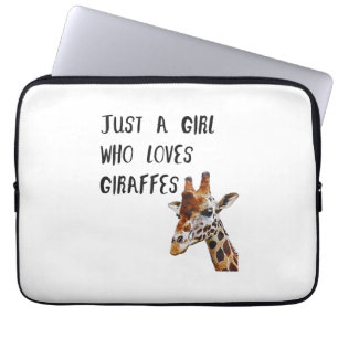 Bara en flicka som Kärlek Giraffes Cute Animal Gir Laptop Fodral