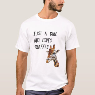 Bara en flicka som Kärlek Giraffes Cute Animal Gir T Shirt