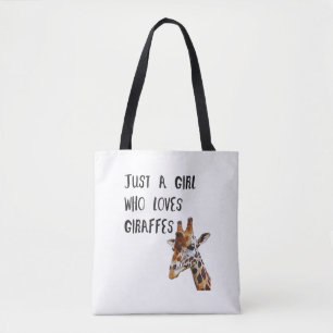 Bara en flicka som Kärlek Giraffes Cute Animal Gir Tygkasse