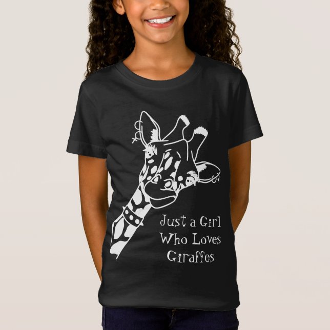 Bara en flicka som Kärlek Giraffes Cute Funny T-sh T Shirt (Framsida)
