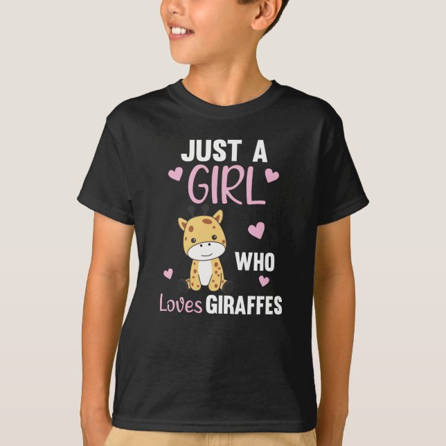 Bara en flicka som Kärlek Giraffes - Cute Giraffe T Shirt (Framsida)