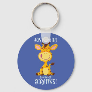 Bara en flicka som Kärlek Giraffes! Nyckelring