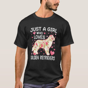 Bara en flicka som Kärlek Golden Retrievers Flower T Shirt