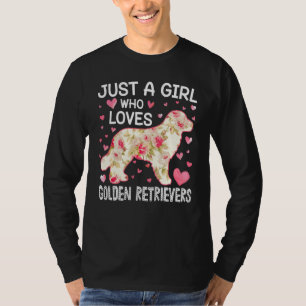Bara en flicka som Kärlek Golden Retrievers Flower T Shirt