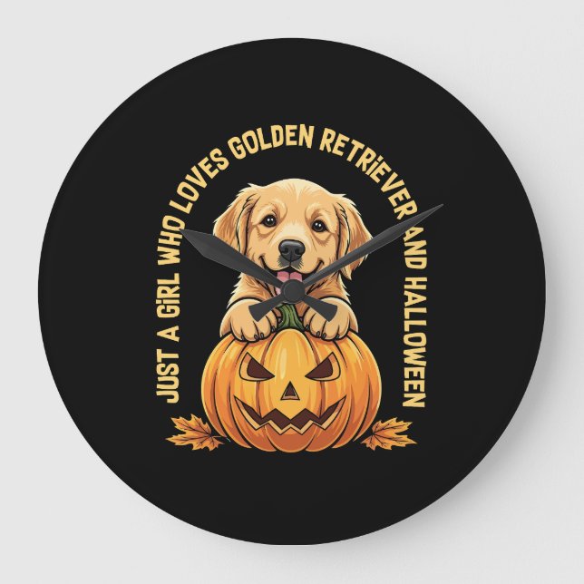 Bara en flicka som Kärlek Golden Retrievers Stor Klocka (Framsida)
