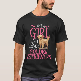 Bara en flicka som Kärlek Golden Retrievers T Shirt