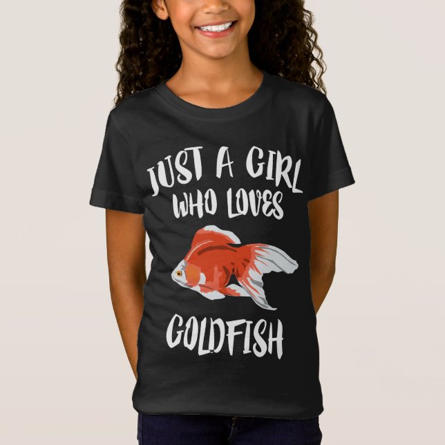 Bara en flicka som Kärlek Goldfish T-Shirt Aquariu (Framsida)