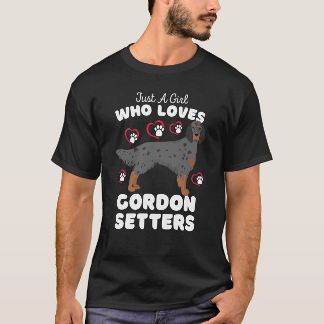 Bara en flicka som Kärlek Gordon Setters Cute Sett T Shirt (Framsida)