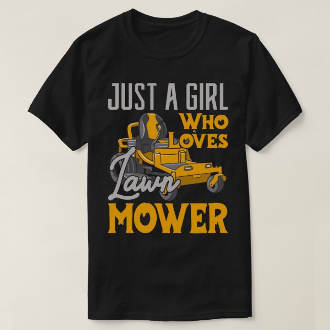 Bara en flicka som Kärlek Gräsmatta Mower  T Shirt (Design framsida)