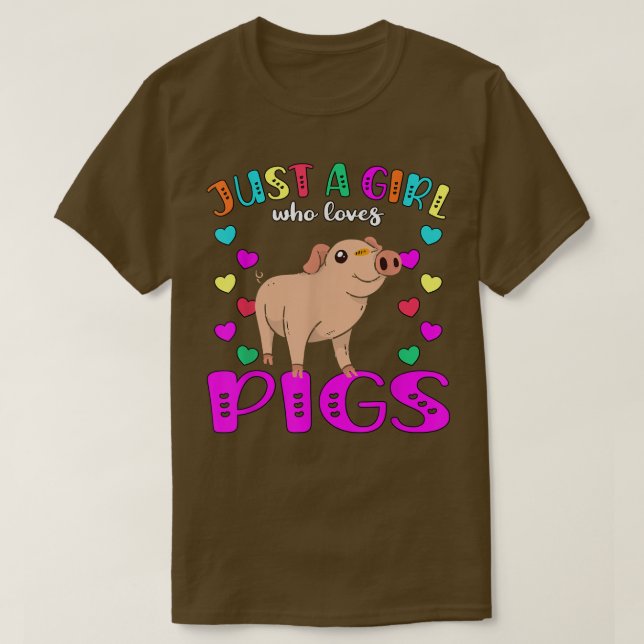 Bara en flicka som Kärlek Grisar3579 T Shirt (Design framsida)