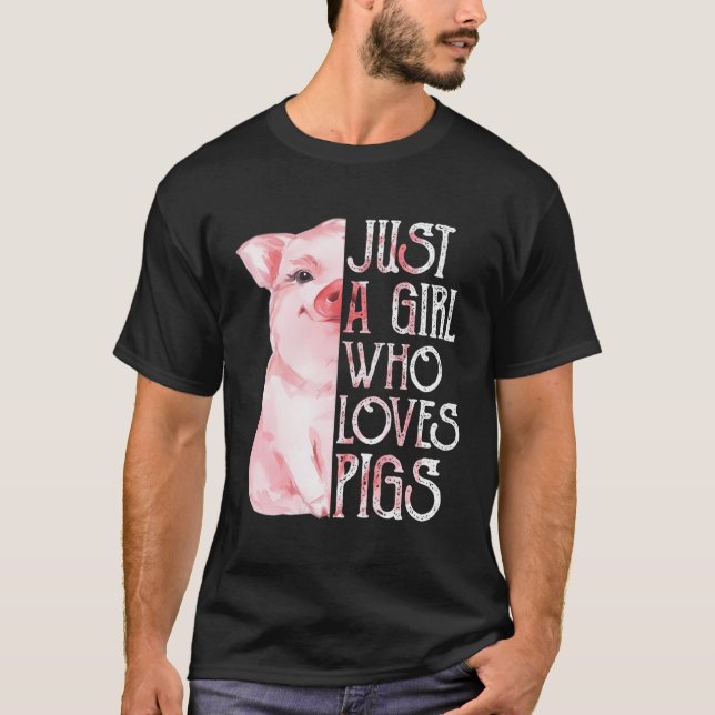 Bara en flicka som Kärlek Grisar är Gris Farmer Gi T Shirt (Framsida)