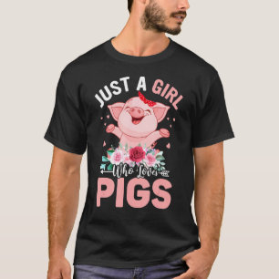 Bara en flicka som Kärlek Grisar med rödscarf Flo T Shirt