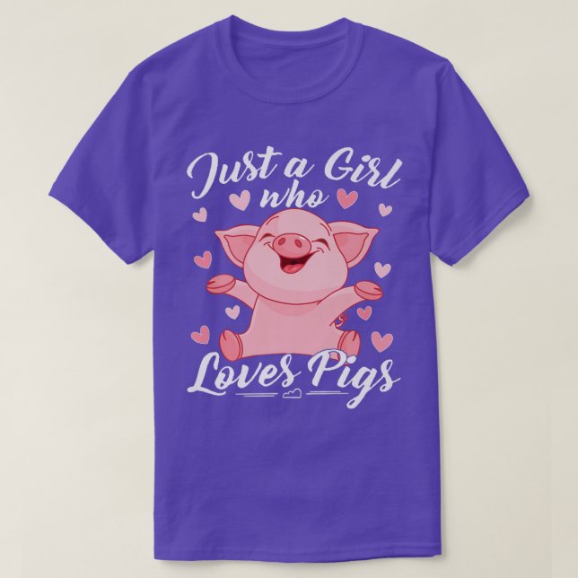 Bara en flicka som Kärlek Grisar Premium 3647 T Shirt (Design framsida)