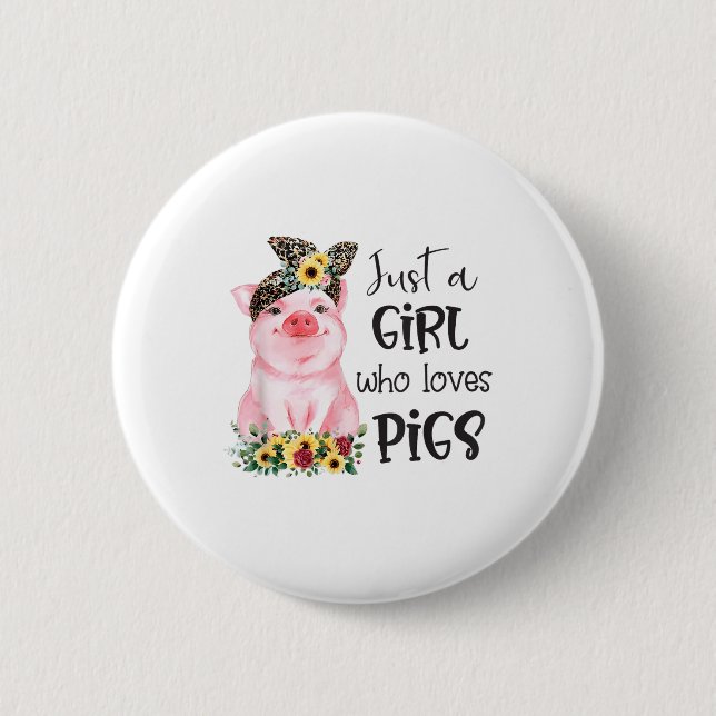 Bara en flicka som Kärlek Grisar solroscute Gris K Knapp (Framsida)