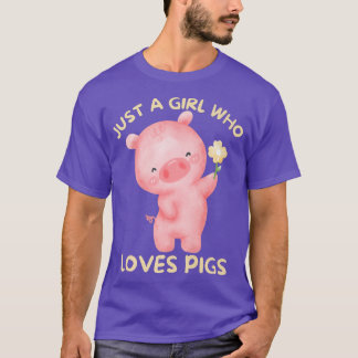 Bara en flicka som Kärlek Grisar Women Kids Premiu T Shirt