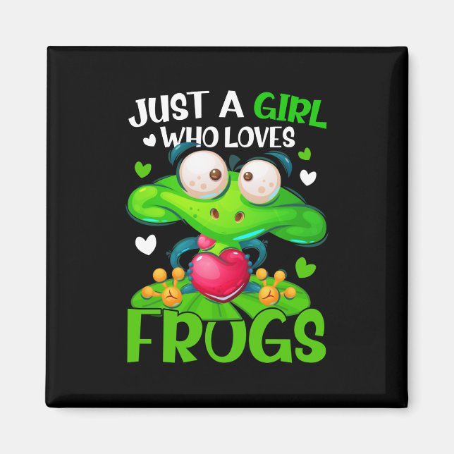Bara en flicka som Kärlek gror barnflickor Frog Magnet (Framsidan)
