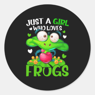 Bara en flicka som Kärlek gror barnflickor Frog Runt Klistermärke