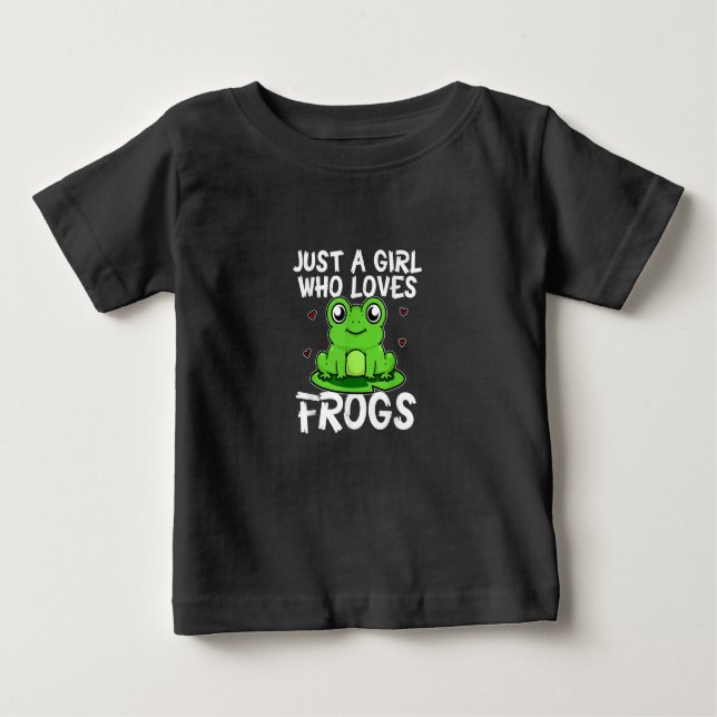 Bara en flicka som Kärlek gror| Cute Grönt Frog Gi T Shirt (Framsida)